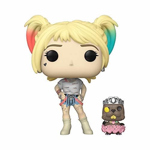 Game Funko- Pop Heroes: Birds of Prey-Harley Quinn w/Beaver Collectible Figure, Multicolor