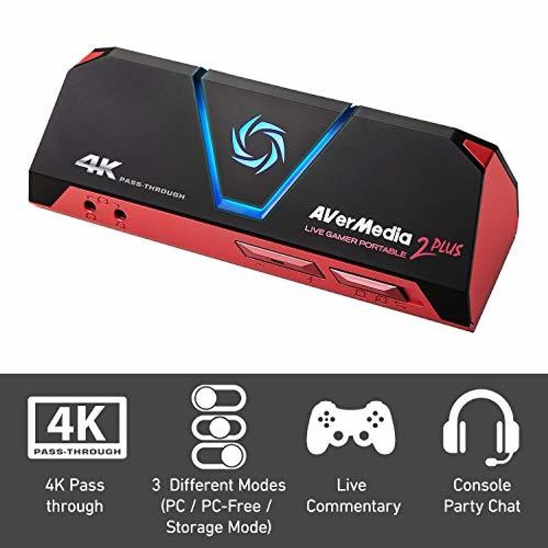 Producto AVerMedia Live Gamer Portable 2 Plus, 4K Pass-Through, Capturadora de juegos 1080p60