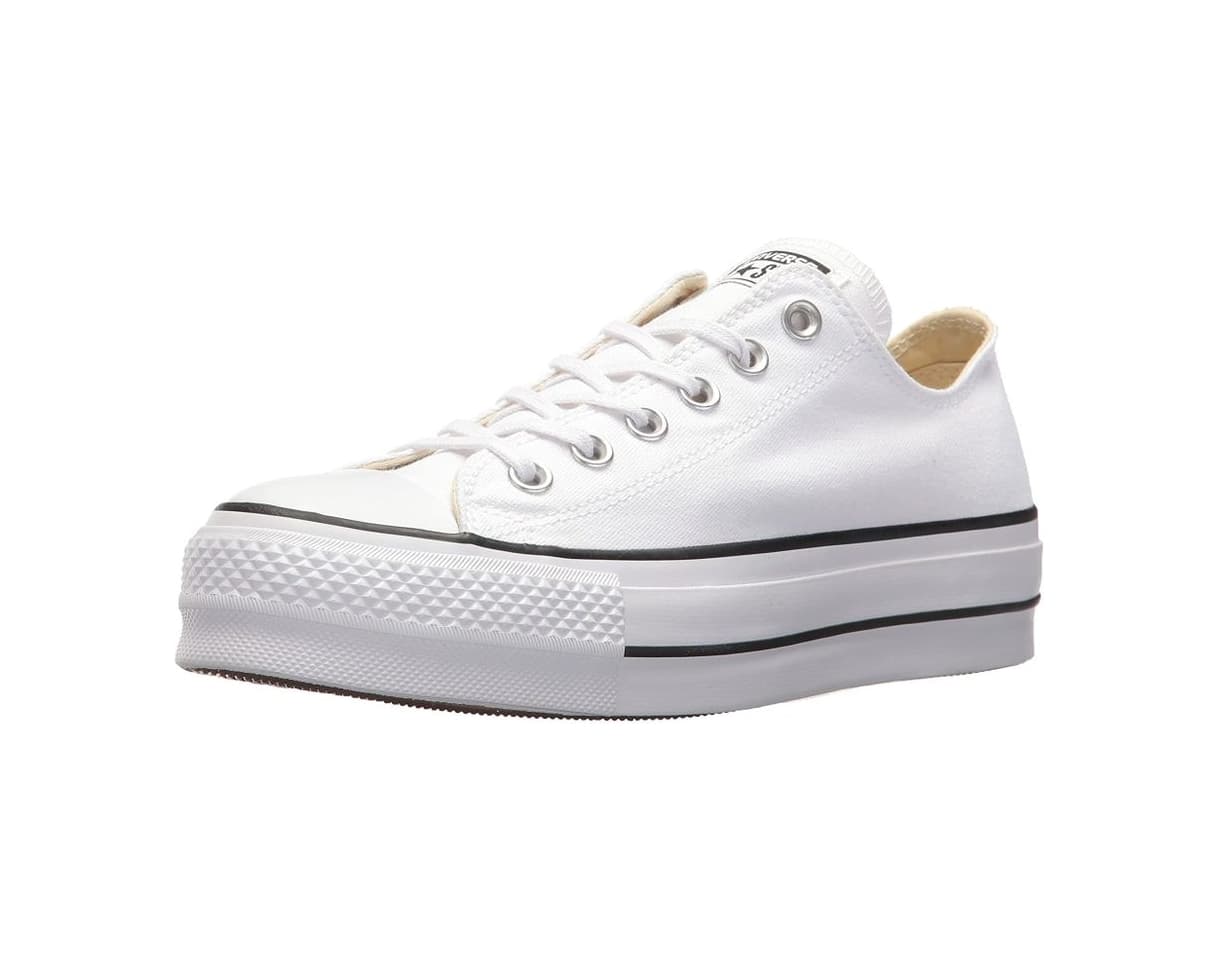 Fashion Converse Chuck Taylor CTAS Lift Ox Canvas, Zapatillas para Mujer, Blanco