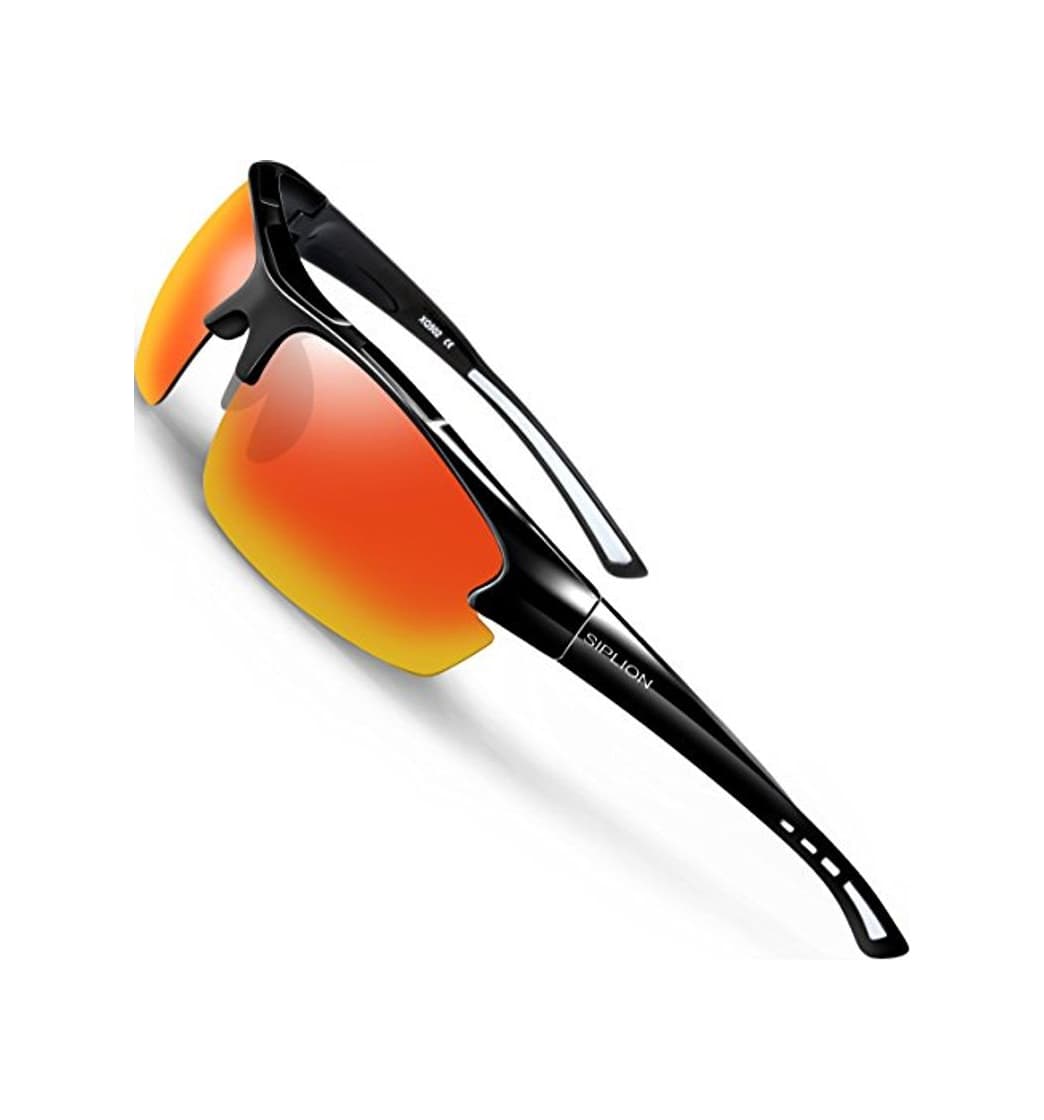 Producto SIPLION Hombre Gafas de sol Polarizadas Deportes para Ciclismo Pesca Golf TR90 Súper ligero Marco 502 Rot