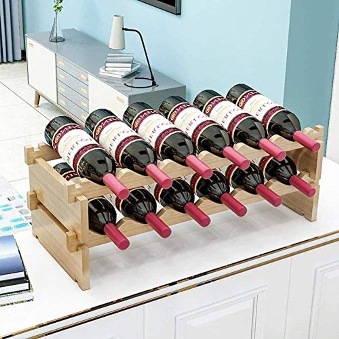 Product XCTT Botelleros para Vino-Porta Botellas De Madera-Apilable