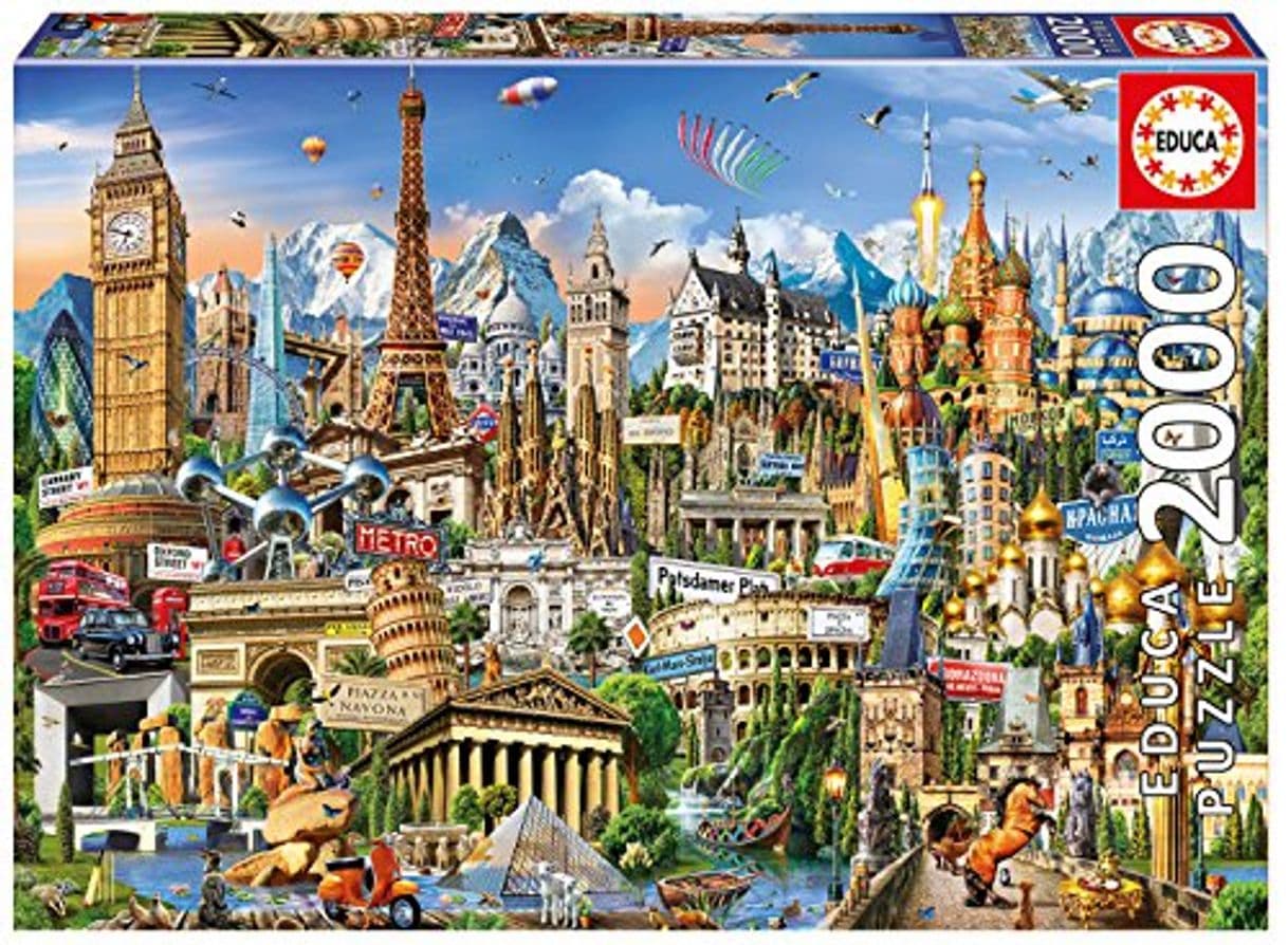 Lugar Educa Borrás- Puzzle 2000 Símbolos de Europa, Multicolor