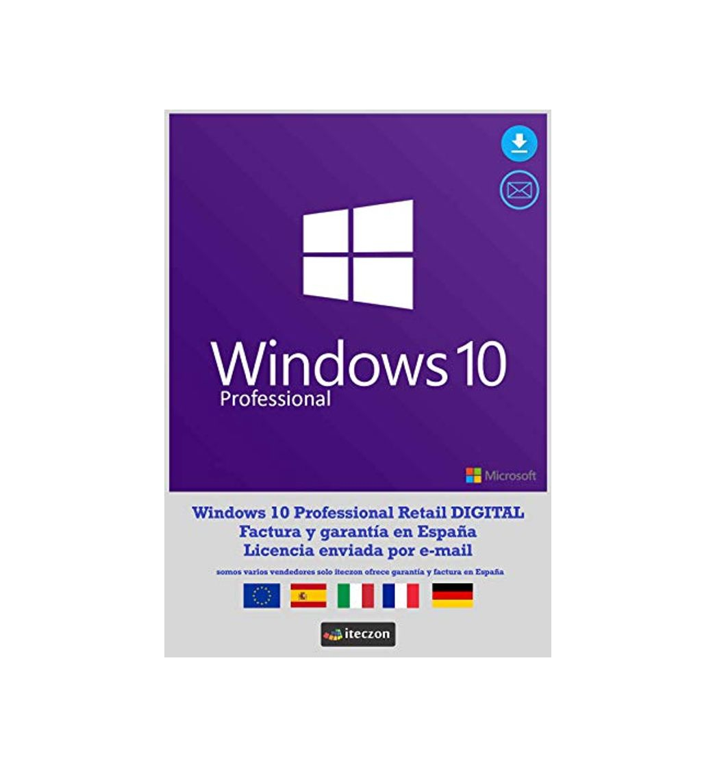 Product Windows 10 Professional Retail 1 PC ( ESD ) Entrega electrónica de