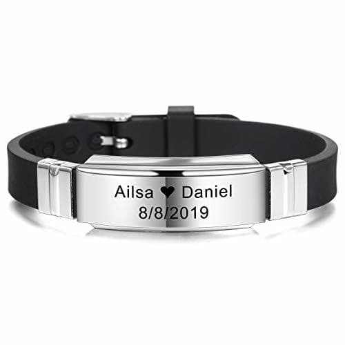 Producto MeMeDIY Nombres De Grabado Personalizados Pulsera De Identificación De Muñeca Deportiva Personalizada