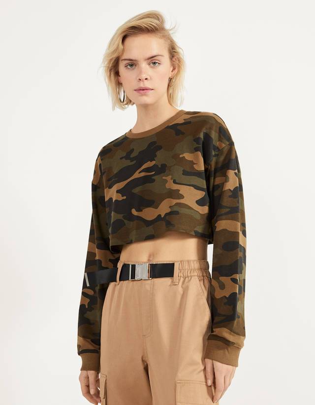 Moda Sweatshirt cropped -Bershka