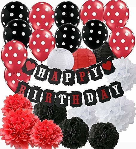 Producto Decoraciones de la fiesta de cumpleaños de Mickey Mouse rojo Decoraciones de