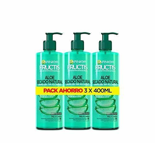 Belleza GARNIER Fructis Aloe Secado al Aire Tratamiento Capilar Pelo Normal, Largo, pack