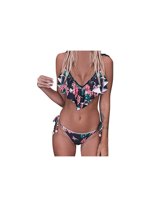 Fashion Logobeing Traje de Baño Bikini Mujer 2018 Cremallera Push-Up Acolchado Bañador Traje