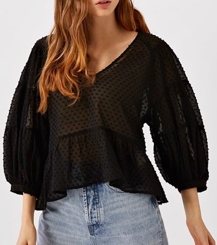 Product Blusa de peplum em plumeti