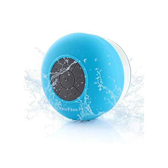 Electronic Neuftech Altavoz Bluetooth 3.0 Impermeable Sonido estéreo con Ventosa para Ducha Piscina