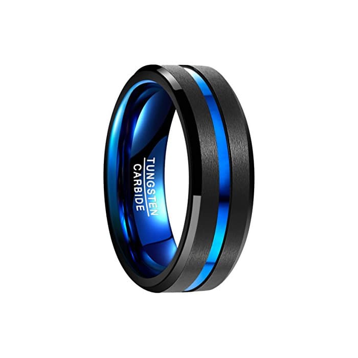 Fashion NUNCAD Anillo Hombre Mujere Unisexo Tungsteno Exterior Negro