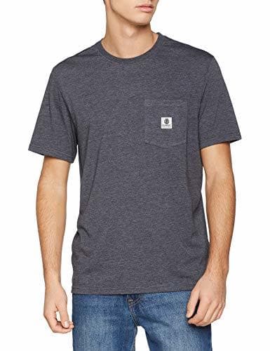 Fitness Element Basic Pocket Label Camisetas, Hombre, Gris