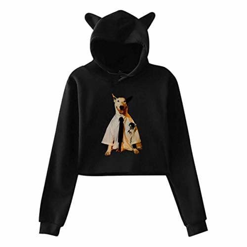 Fashion Cute Cat Ear Rick Springfiel Women Girl Hoodies Long Sleeve Printed Pullover