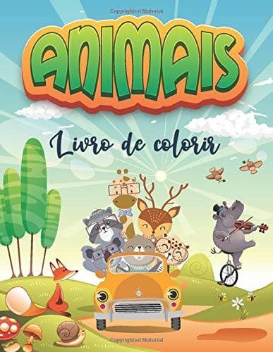 Book Animais Livro de colorir: 70 desenhos de animais fofos dirigindo veículos