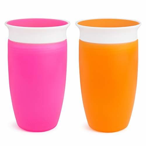 Product Munchkin Miracle 360 ° - Vaso de aprendizaje, Rosa/Naranja, 10oz