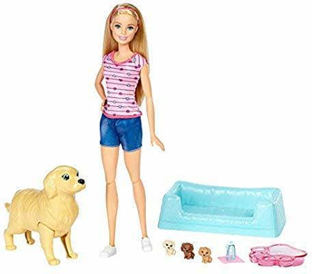 Fashion Barbie e seus cães surpresa, boneca com acessórios

