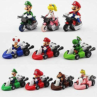 Moda set Super Mario Bros Kart Puxar Para Trás Carro Bonito