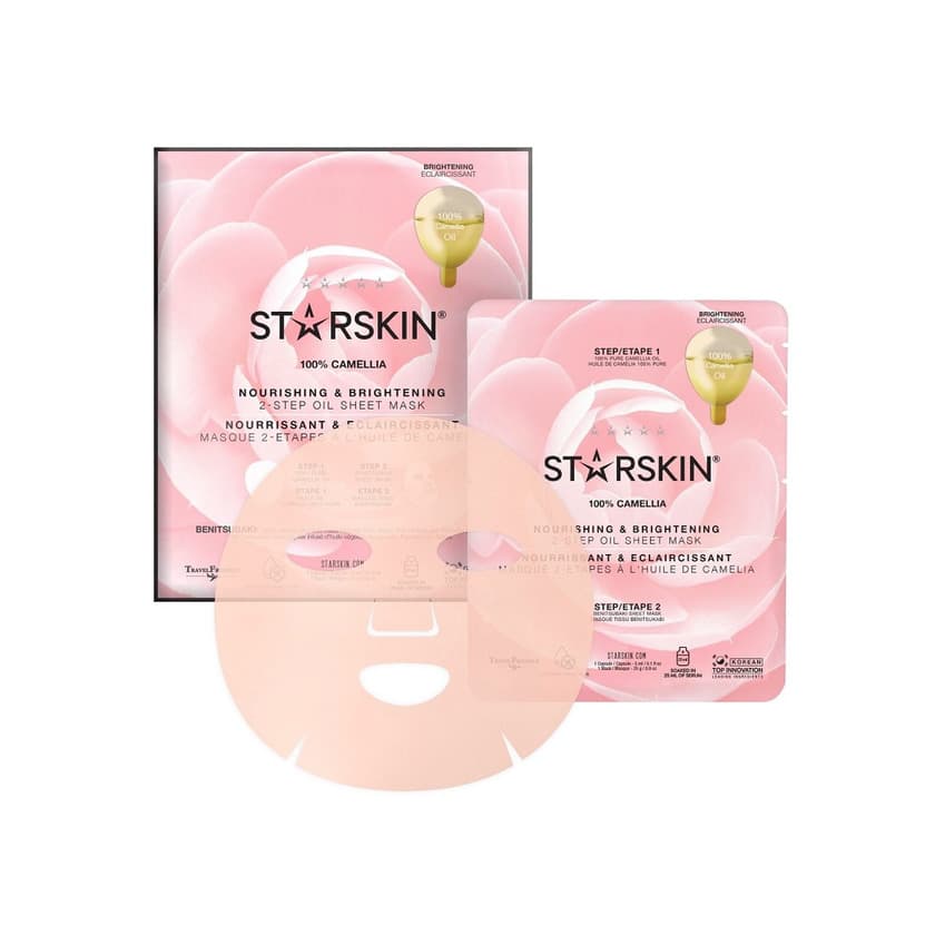 Product STARSKIN 100% Camellia 2-Step Oil Sheet Mask