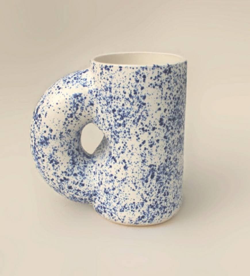 Fashion Blue Speckle Chub Mug by Erin Smith

