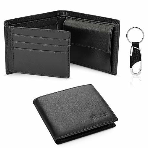 Producto Wilbest® Negro Billeteras Hombre, Cartera de Piel, Carteras Hombre Cuero, Tarjetas de