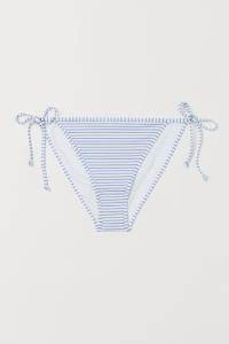 Moda Braga de bikini de anudar - Azul claro/Rayas blancas - MUJER - H&M