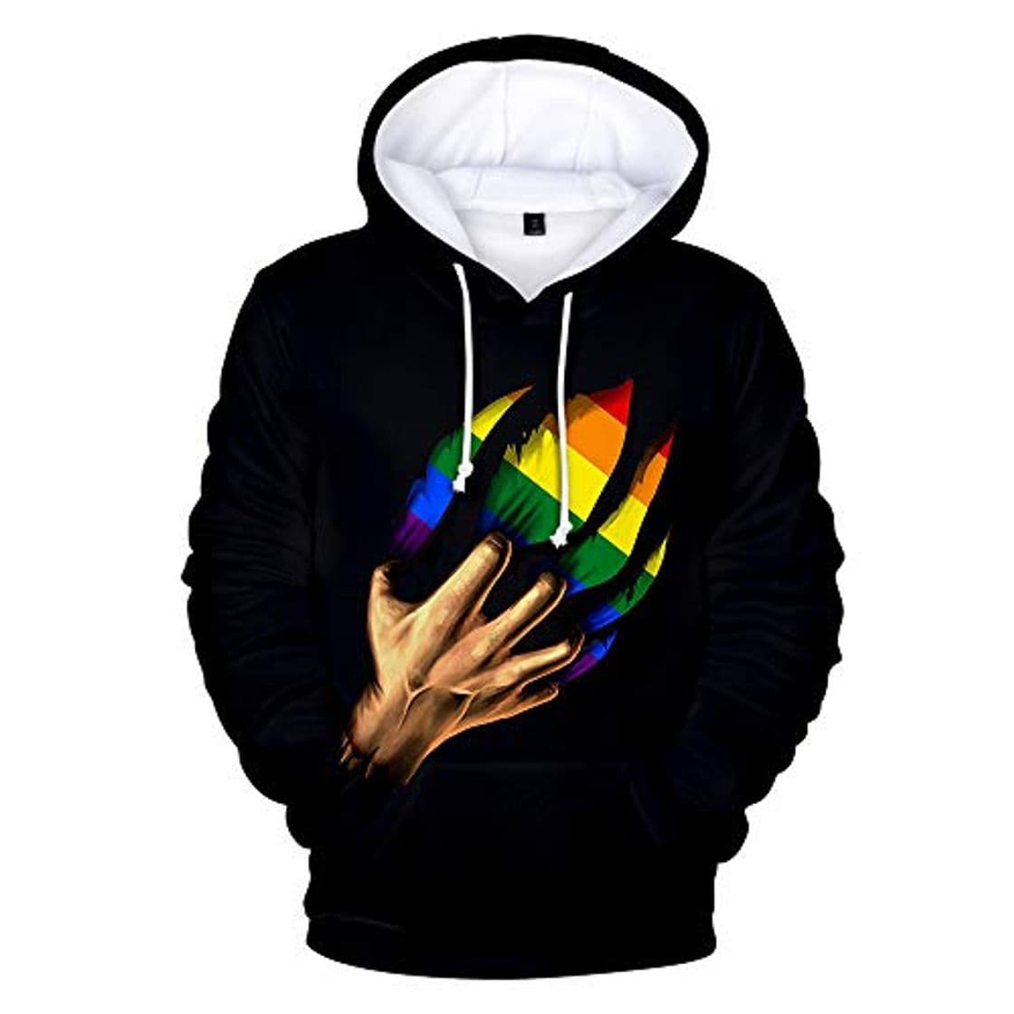 Producto LGBT Rainbow Hoodie Lesbian Gay Pride Pride Sudadera Cuello Redondo Sudadera con Capucha Rainbow para LGBT