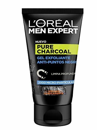 Beauty L'Oreal Men Expert Pure Charcoal, Gel Exfoliante Anti-Puntos Negros, 1 Paquete de