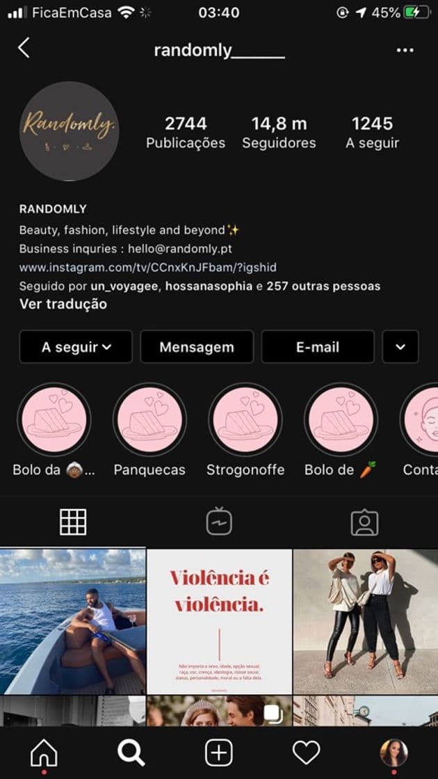 Fashion IG page’s