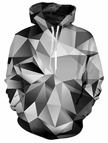 Moda TUONROAD Sweatshirt Hombre Gracioso Geométrico 3D Impreso Gris Hoodie Mujer Ligero Gym