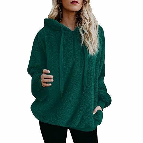 Fashion Mujer Sudadera Caliente y Esponjoso Tops Chaqueta Suéter Abrigo Jersey Mujer Otoño-Invierno