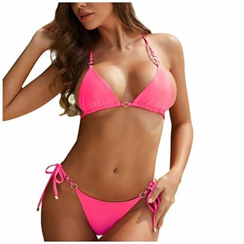 Place LANSKIRT_Bikinis Mujer 2020 Brasileños Nylon Traje de Baño de Tirantes Ropa de