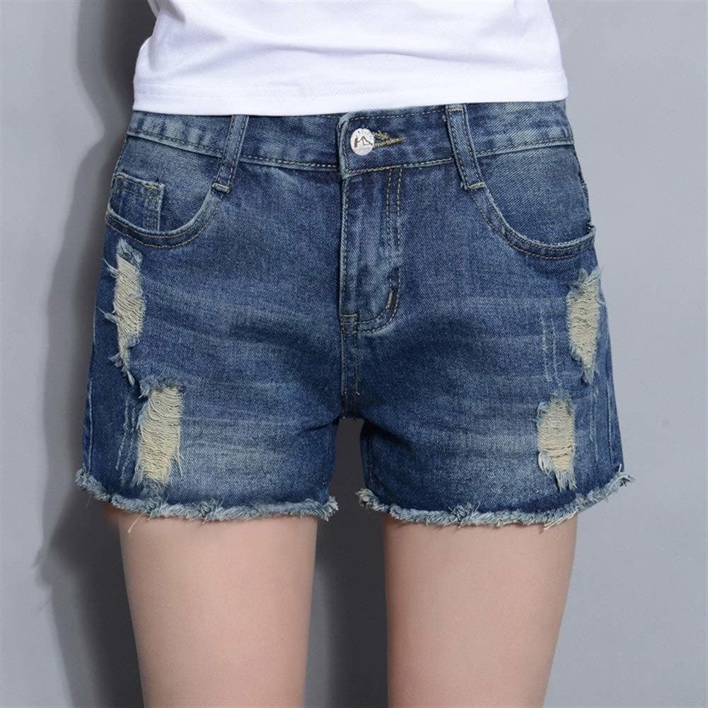 Moda YUNGYE Coreano Summer Vintage High Waisted Denim Women Shorts Plus Size Slim