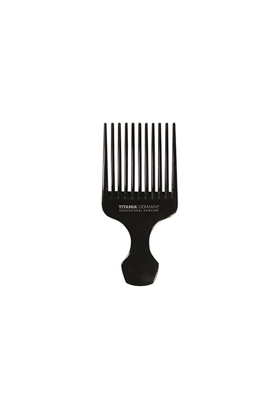 Beauty Titania Afro peine, tamaño grande, con mango, aprox. 15 cm, Negro, 1er Pack