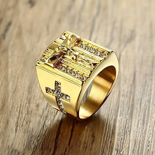 Product MSJFUBANGBM La oración de Jesús Cruz Blanca Anillos Zirconia cúbico for Tono