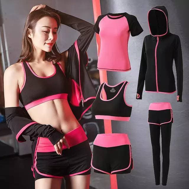 Producto 5PC Yoga Set Sports Wear Para Mulheres Ginásio Roupas de Fit