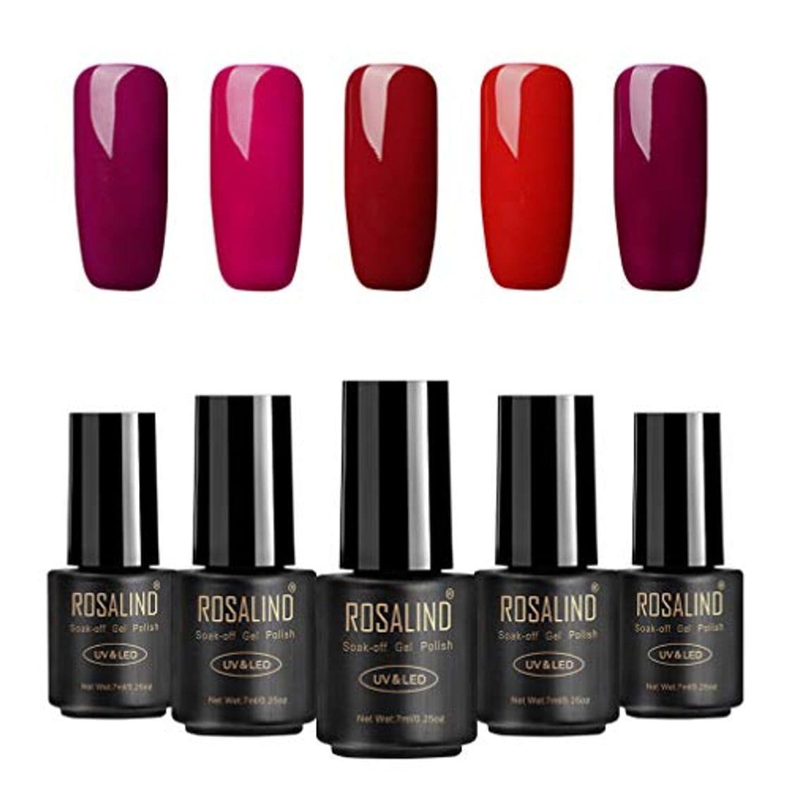 Producto Juego de 5 esmaltes de uñas de gel de color rojo serie