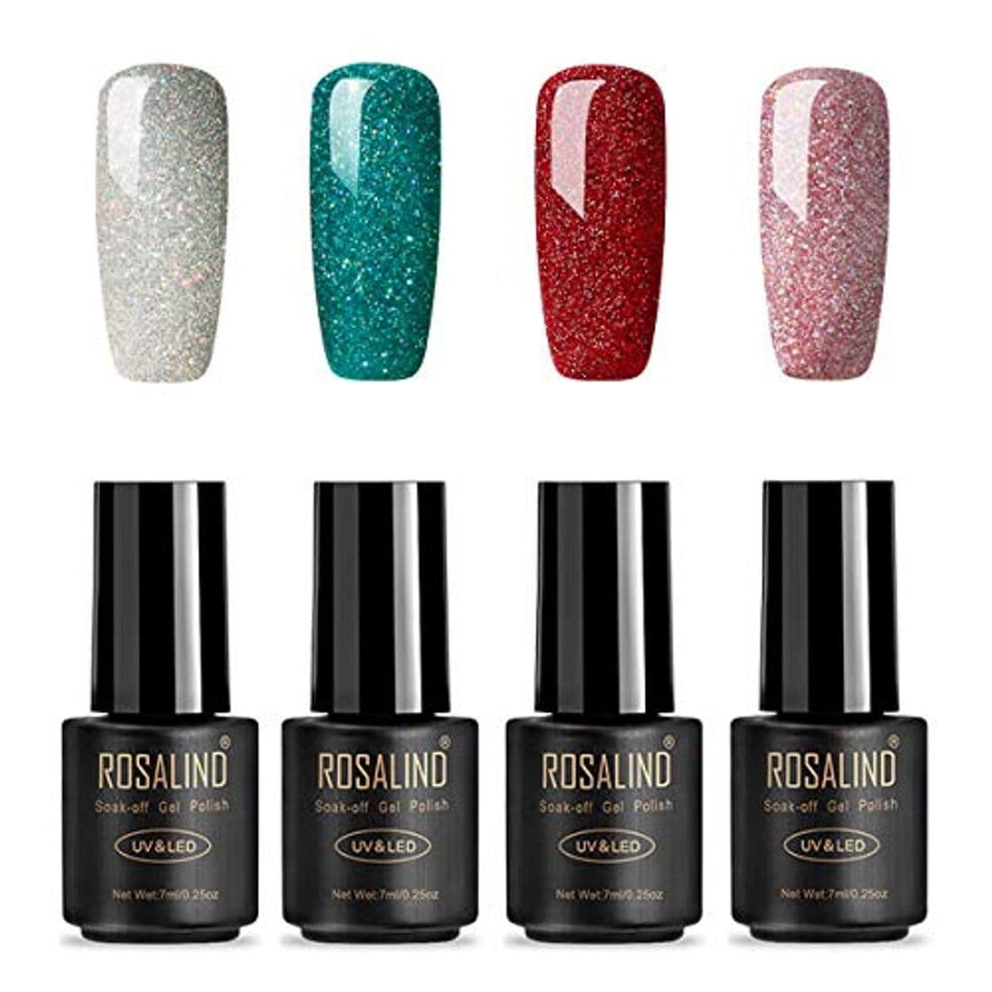 Beauty Juego de esmalte de uñas de gel con purpurina arcoíris para salón