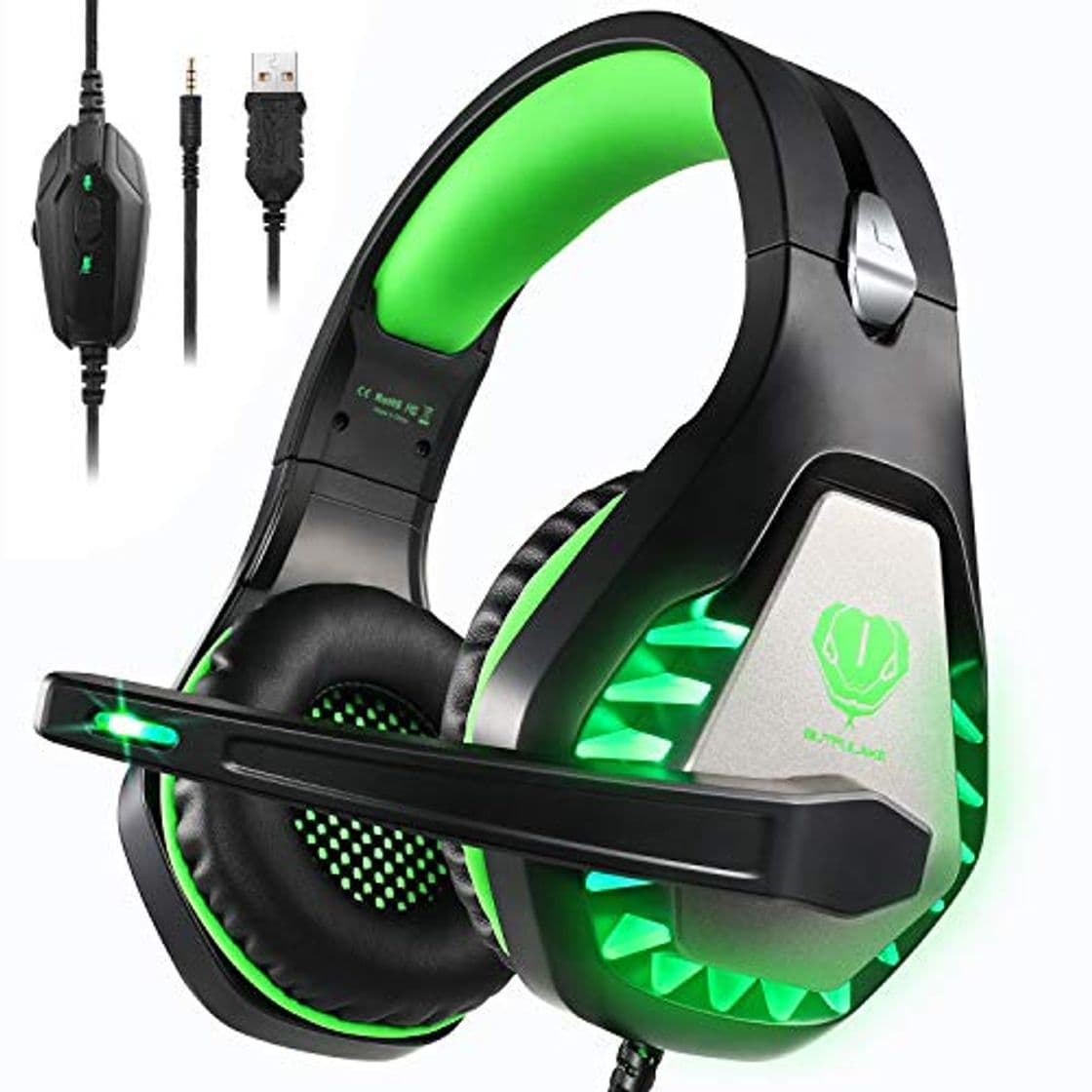 Product Auriculares Gaming PS4,Cascos Gaming de Estéreo con Micrófono Bass Surround y Cancelación