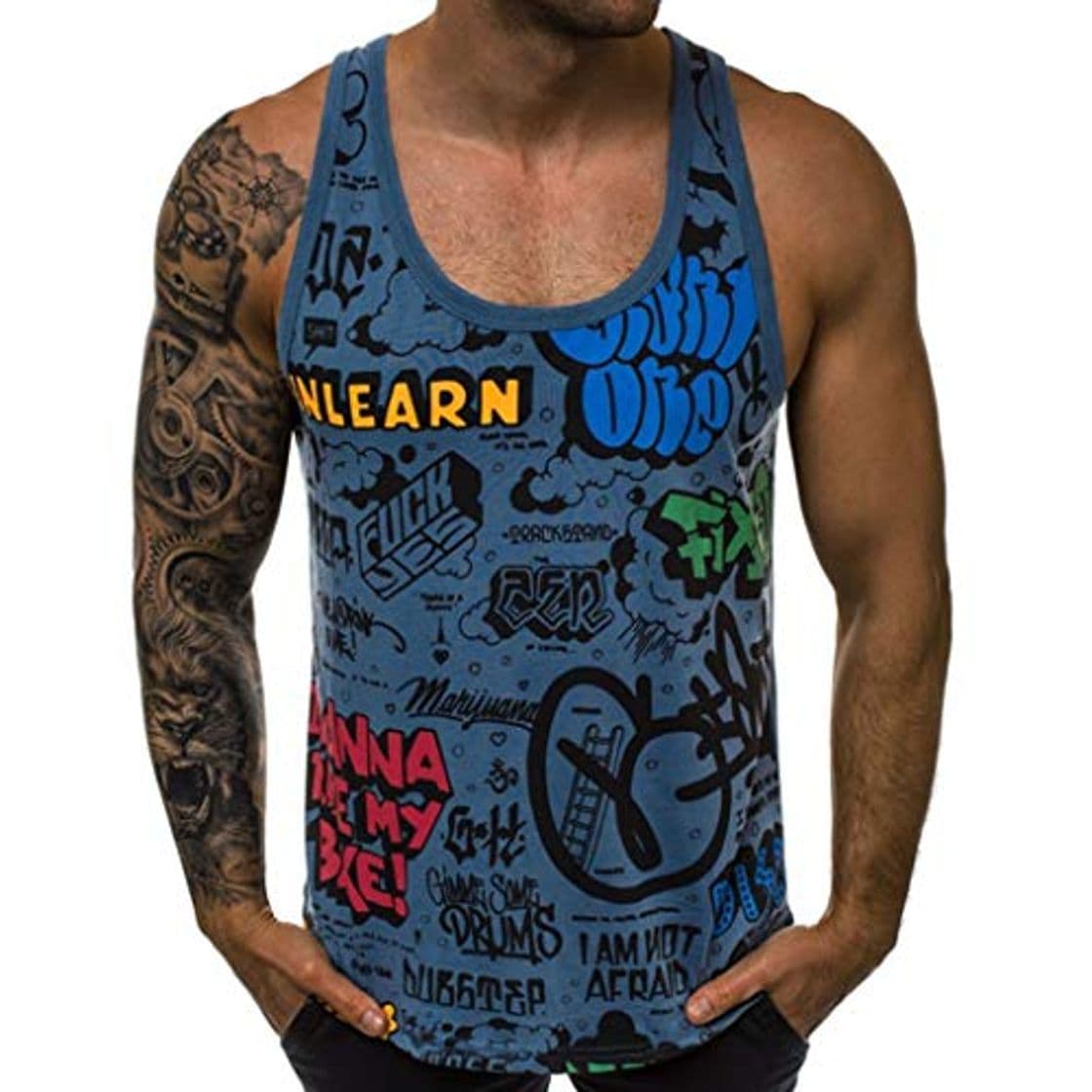 Product Aberimy Camisetas Hombre Sin Manga Tirantes Camiseta 2019 Moda Gracioso Impresión Culturismo