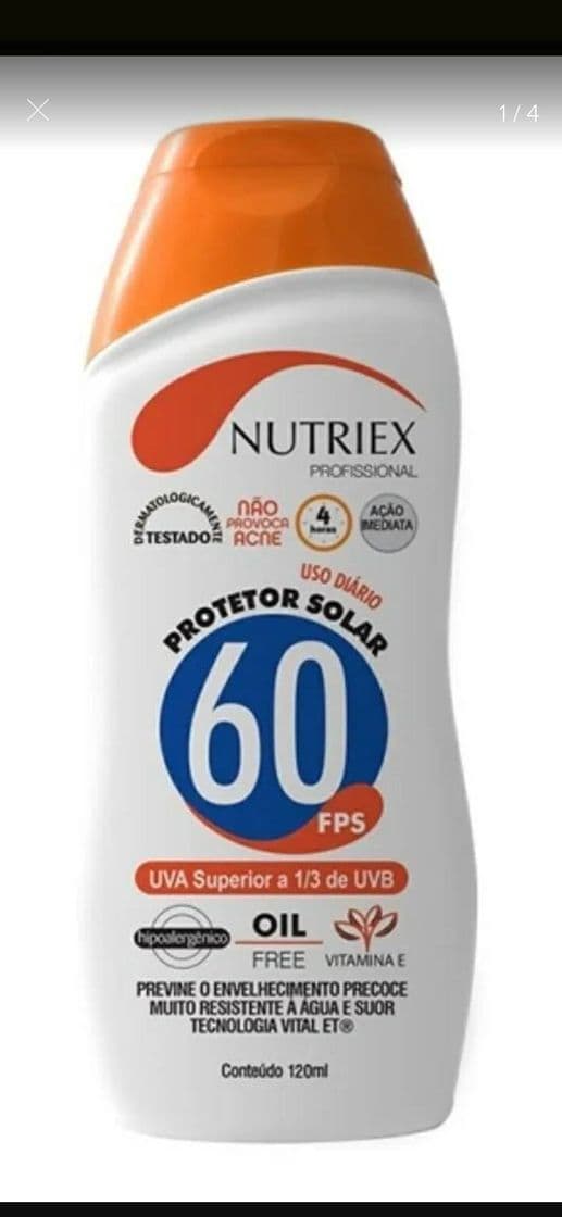 Fashion Protetor Solar Fps 60 120 Ml 1/3 Uva Nutriex