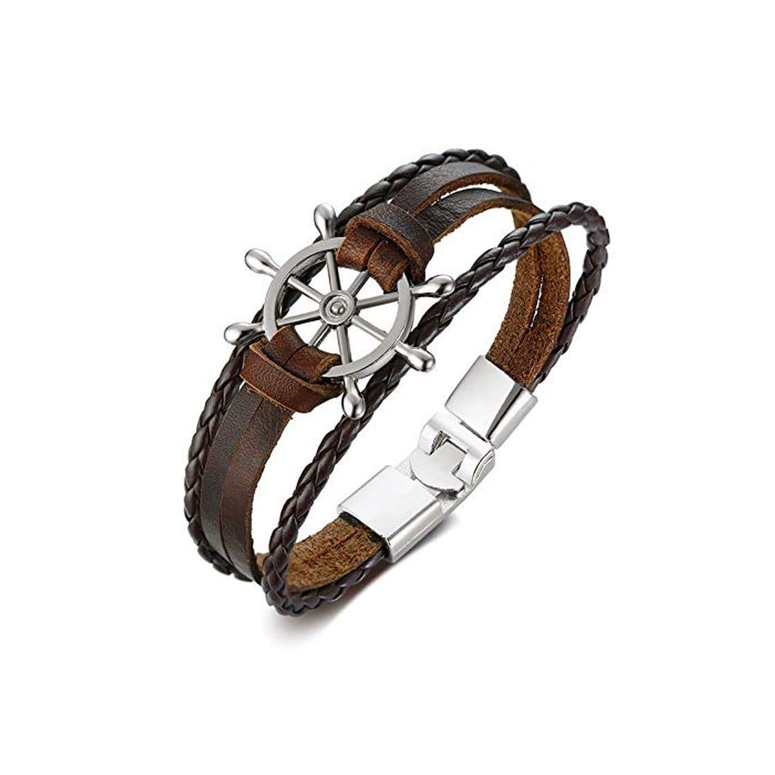 Moda Nobrand Pulsera De Timón Vintage para Hombres Pulseras De Cuerda De Cuero