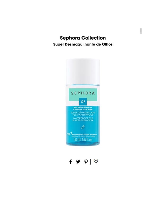 Producto Sephora desmaquilhante de olhos