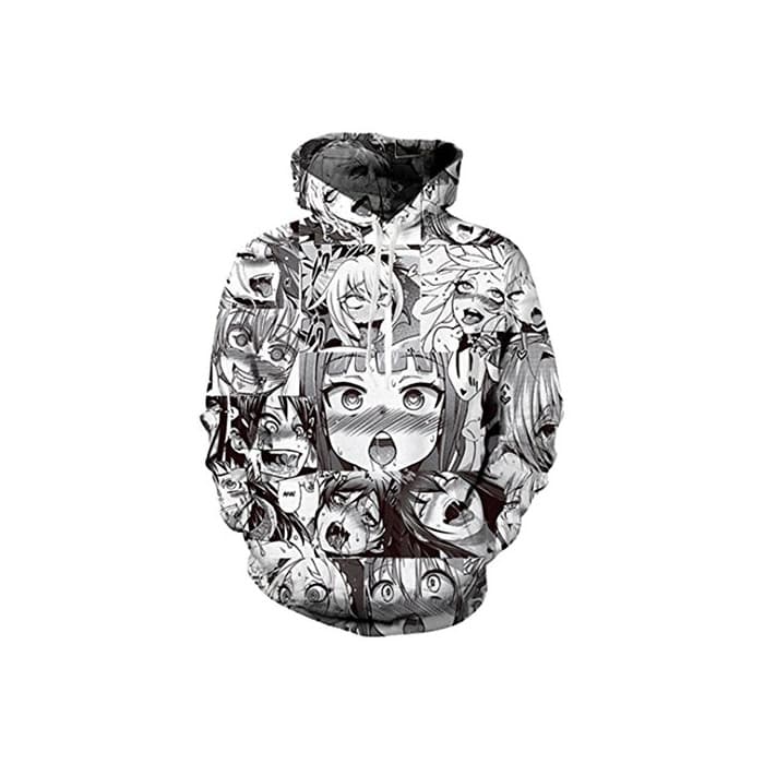 Moda Ahegao Sudaderas Sudadera Otoño Invierno Hombre de Manga Larga