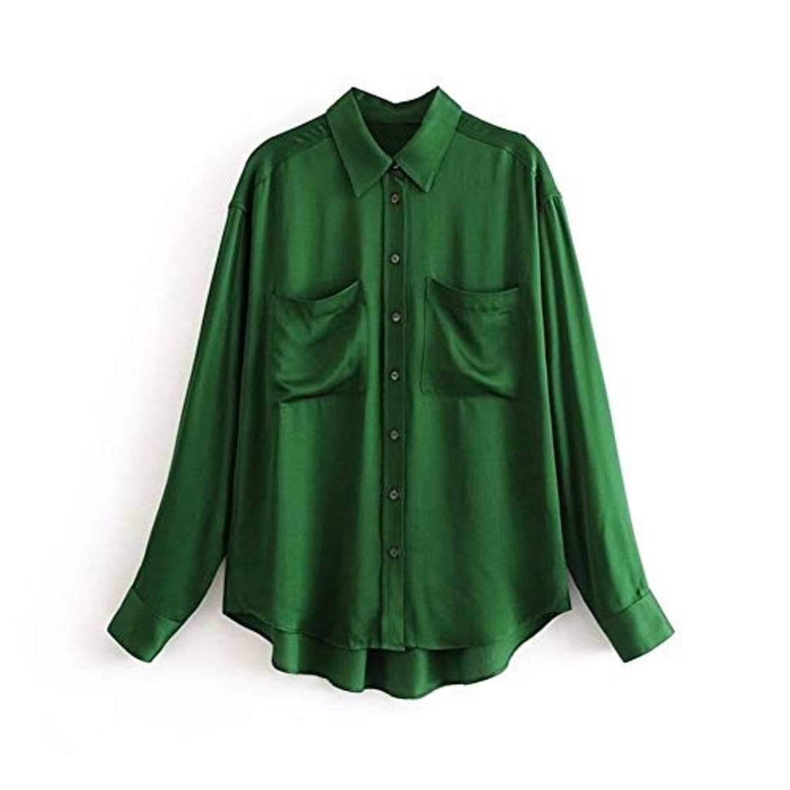 Moda FEIFUSHIDIAN Piel Chic Mujeres de la Manga Verde Blusa Suelta Previsora ​​rueca