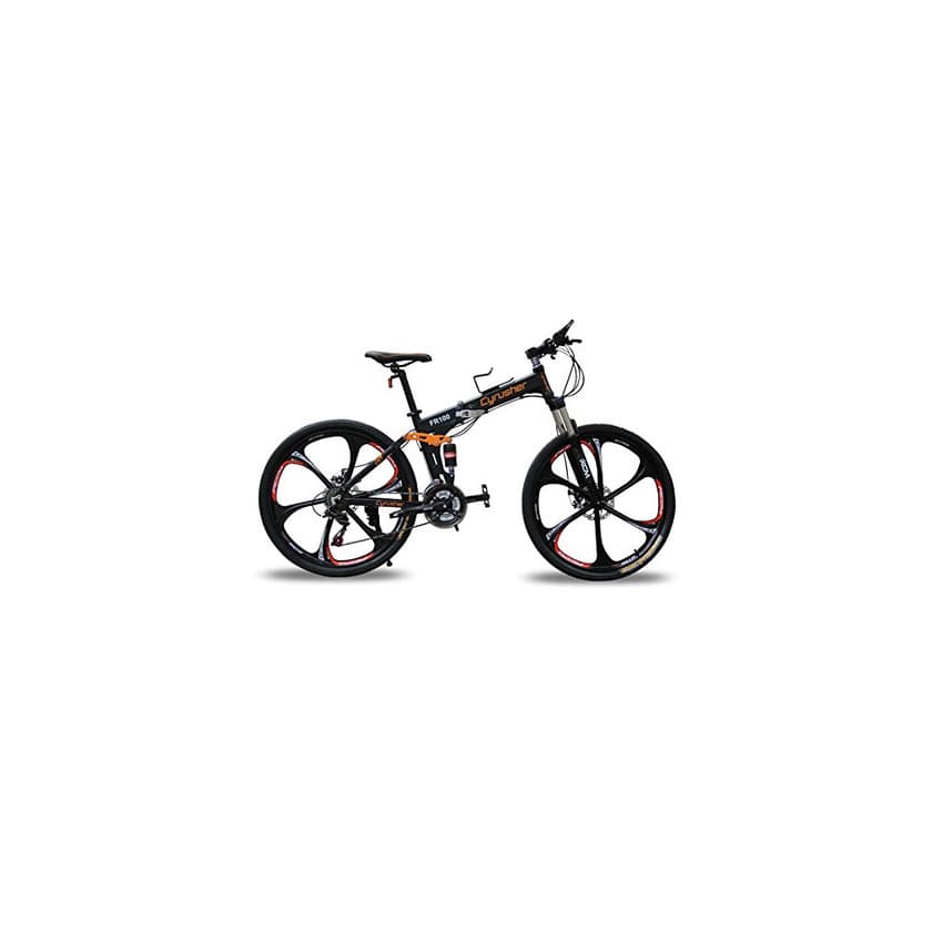 Fitness Cyrusher® New Updated Black FR100 Mountain Bike Folding Frame MTB Bike Dual