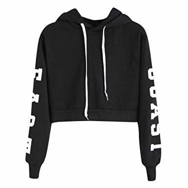 Moda Sudaderas a Rayas Adolescentes Chicas Mujer Tumblr Sudaderas con Capucha Estampado Blusa