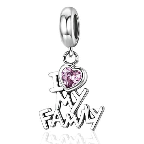 Lugar Abalorio con diseño "I Love Family"