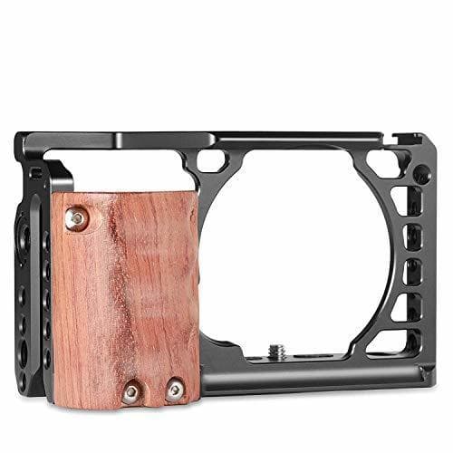 Lugar SMALLRIG Jaula a6500 con Mango Madera, Cage con Empuñadura Madera para Sony