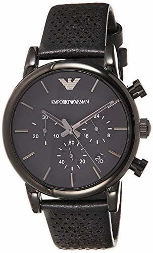 Moda Emporio Armani Reloj para Hombre de Cuarzo con Correa en Cuero AR1737