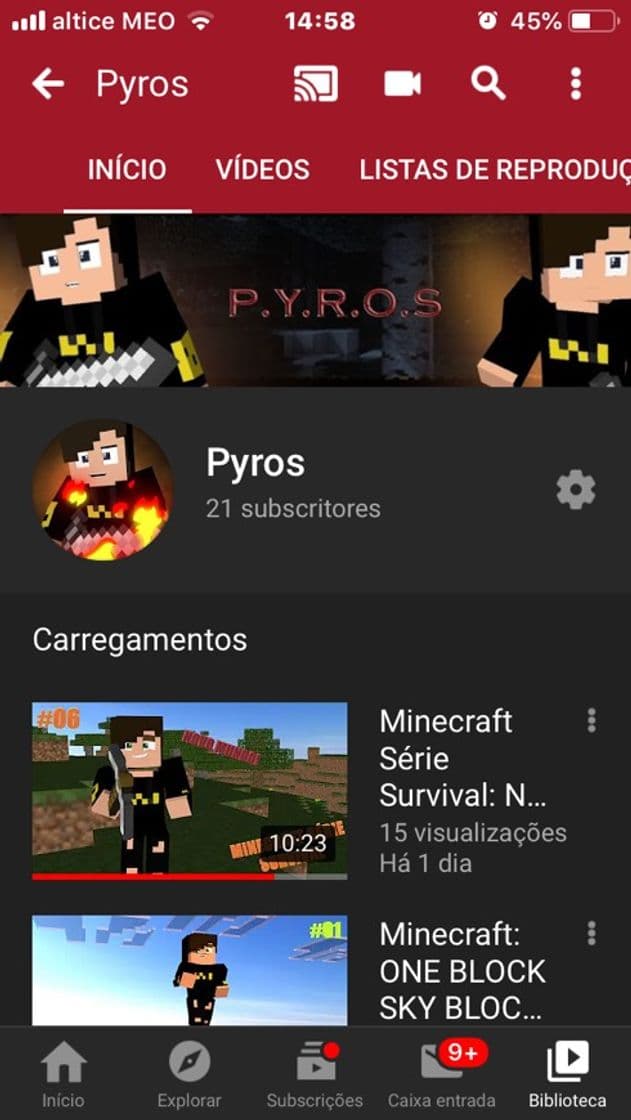 Moda Meu canal de YouTube 